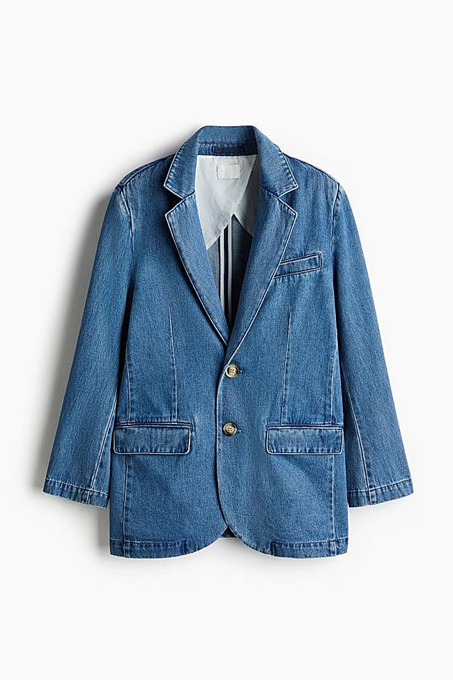 Americana oversize en denim (47,99€)