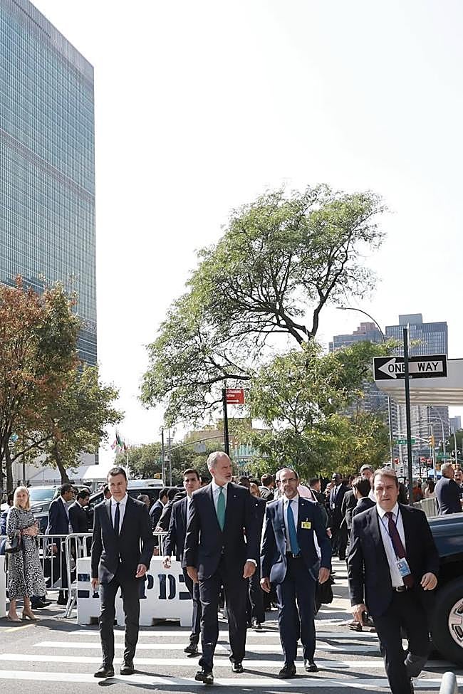 El rey Felipe encabeza la delegación española en la sede de Naciones Unidas en Nueva York.
