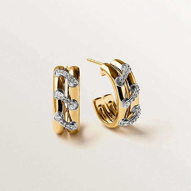 Pendientes de aro en plateado y dorado de Aristocrazy.