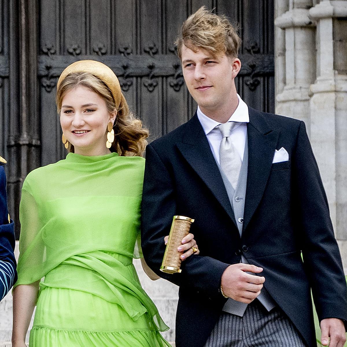 Elisabeth de Bélgica junto a uno de sus hermanos.