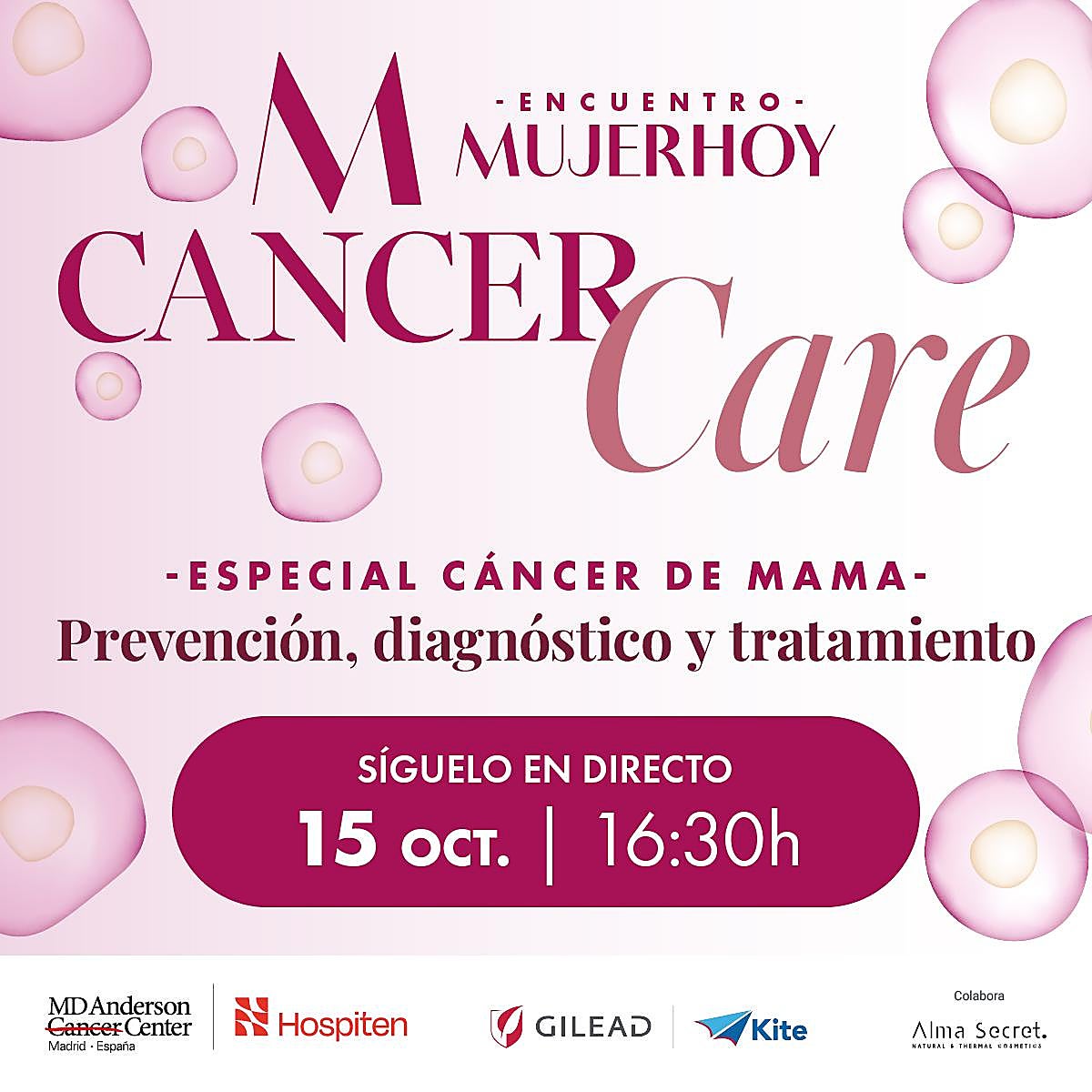 Sigue en directo Mujerhoy Cancer Care 2025 especial cáncer de mama: prevención, diagnóstico y tratamiento