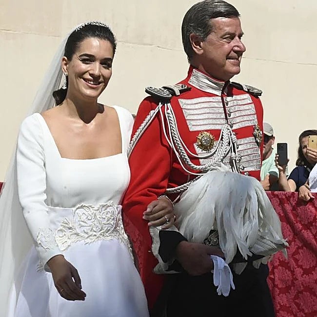 Cayetano y Bárbara, el día de su boda.