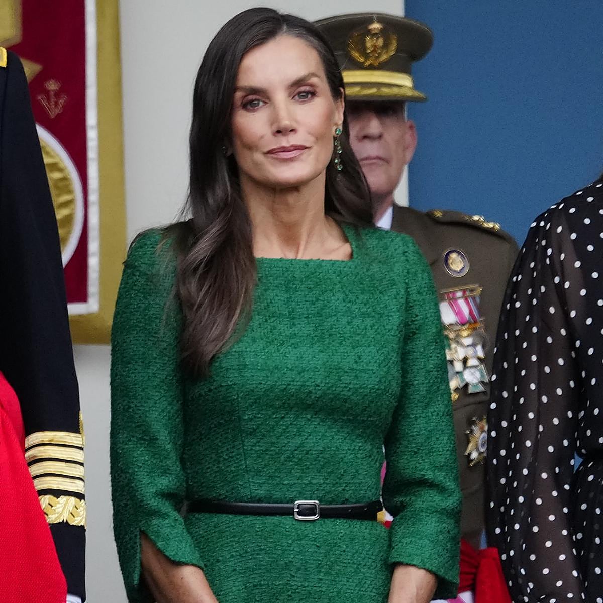 El rey Felipe y la reina Letizia durante el desfile.
