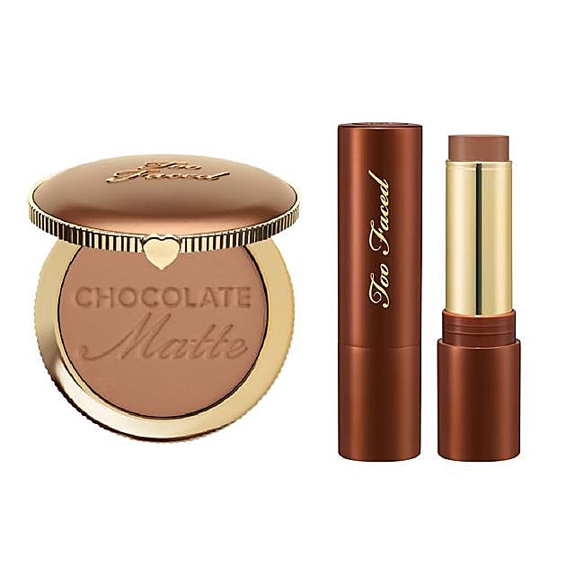 Chocolate Soleil Matte Bronzer & Stick Crémeux de Too Faced.