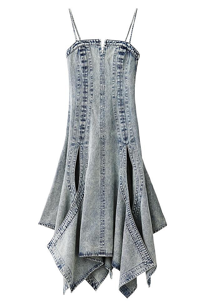 Vestido denim asimétrico.