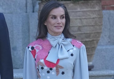 La reina Letizia recibe al sultán de Omán en el Palacio Real de Madrid.