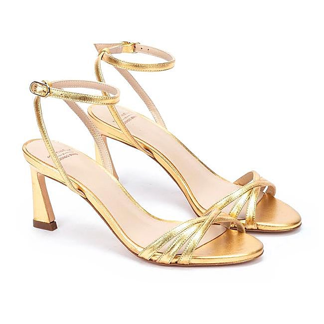 Sandalias de tacón dorado de Redondo Brand para Martinelli.