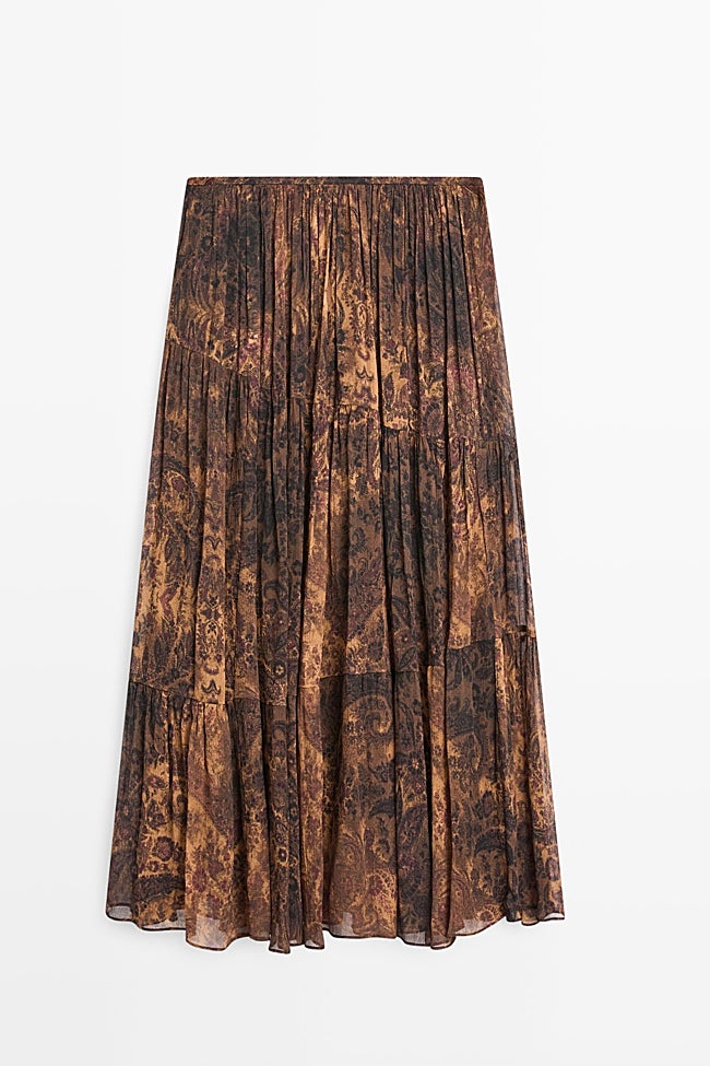 Falda estampada de Massimo Dutti (89,99 euros)