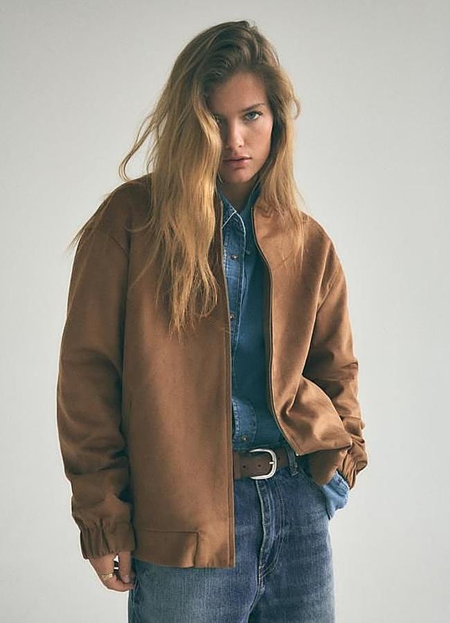 Imagen - Chaqueta bomber efecto ante marrón