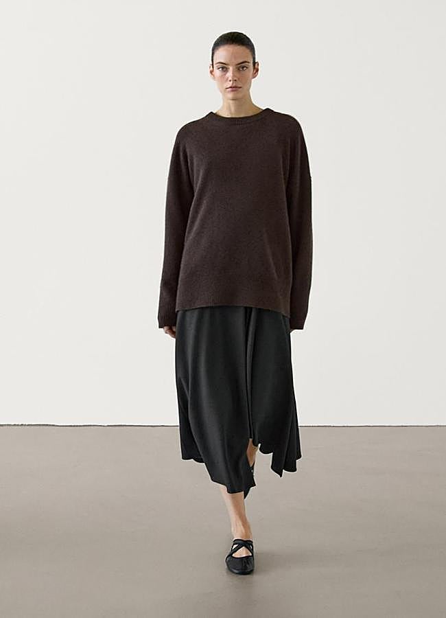 Imagen - Jersey oversize de cashmere marrón chocolate