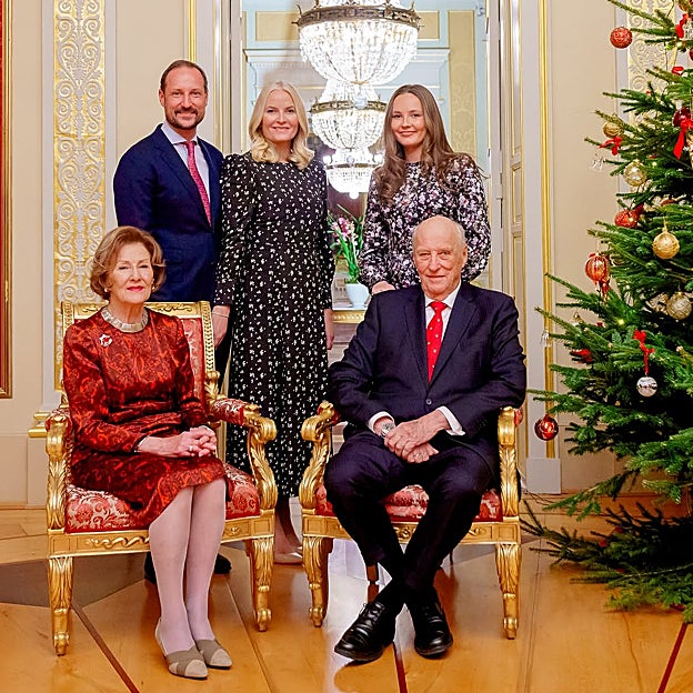 El retrato navideño de la familia real noruega. 