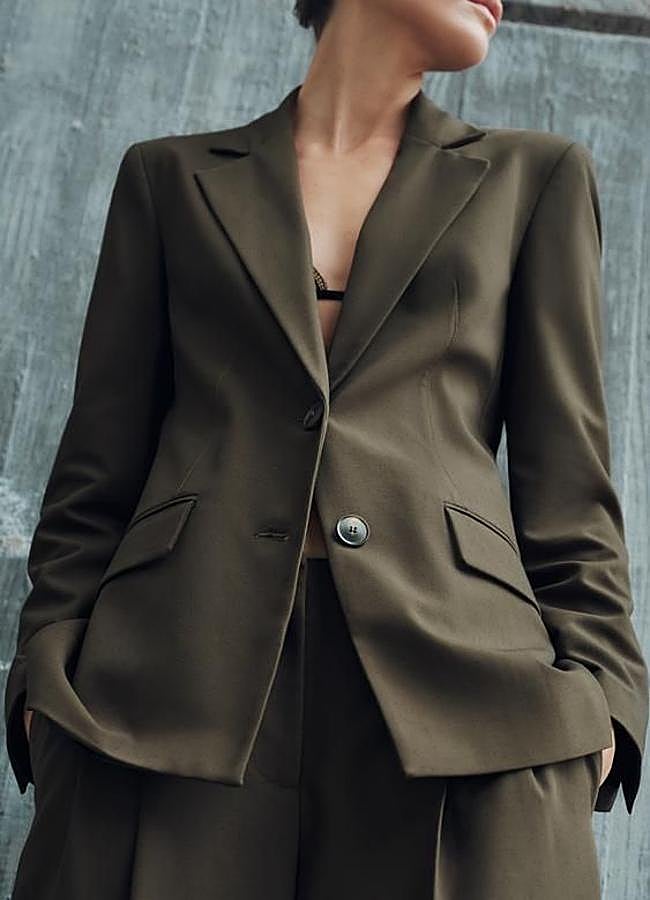 Imagen - Blazer recta en tono khaki