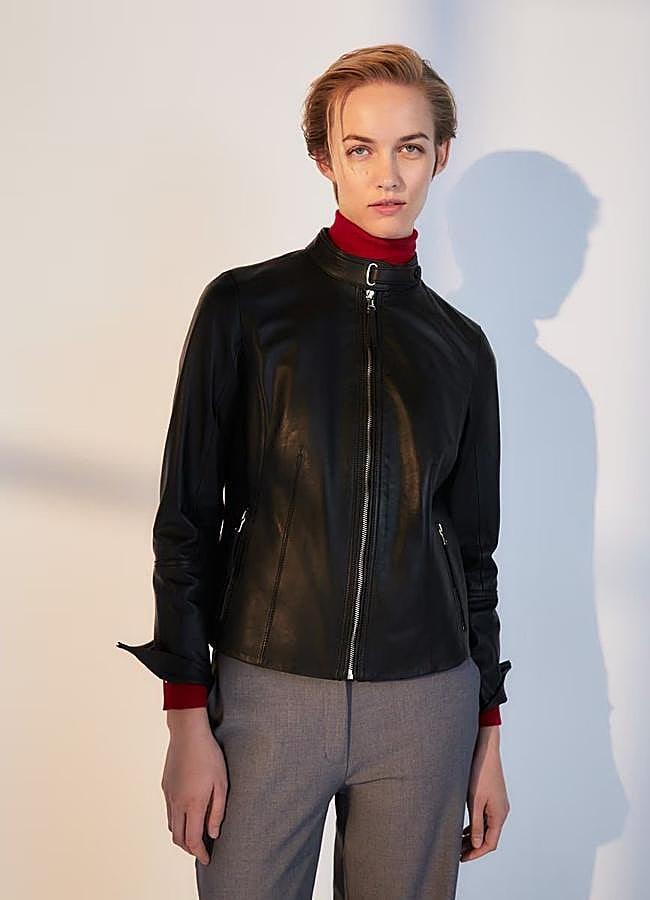 Imagen - Chaqueta de cuero entallada estilo motera