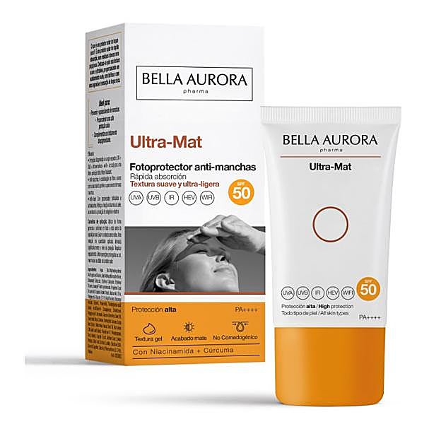 Bella Aurora Ultra-Mat Protector Solar Facial Anti-Manchas SPF50.