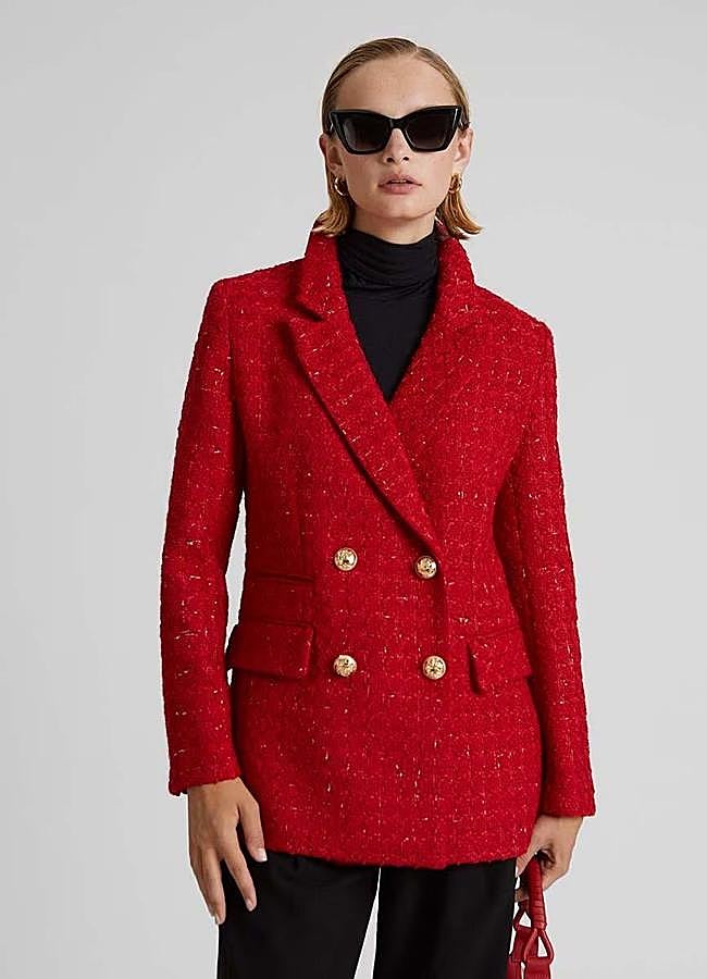 Imagen - Chaqueta de tweed roja tipo blazer
