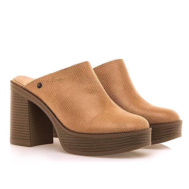 Zuecos de tacón de mujer con piso de plataforma (38,99€ en El Corte Inglés)