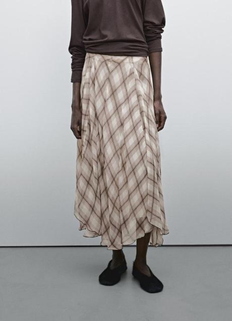 Imagen - Falda con estampado de cuadros de Massimo Dutti (89,99 euros)