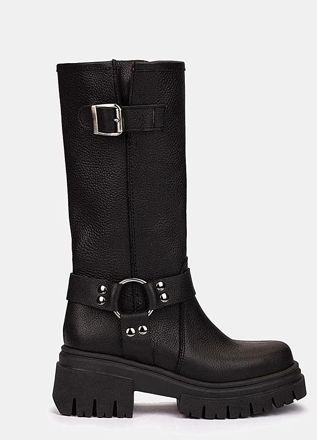 Imagen - Botas moteras planas con suela ancha