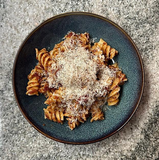 El pesto rosso de V Modern Italian, un restaurante italiano de Barcelona y Madrid en el que arte y gastronomía se dan la mano. 