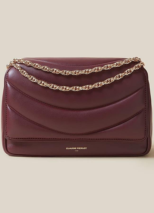 Imagen - Bolso acolchado burdeos de piel