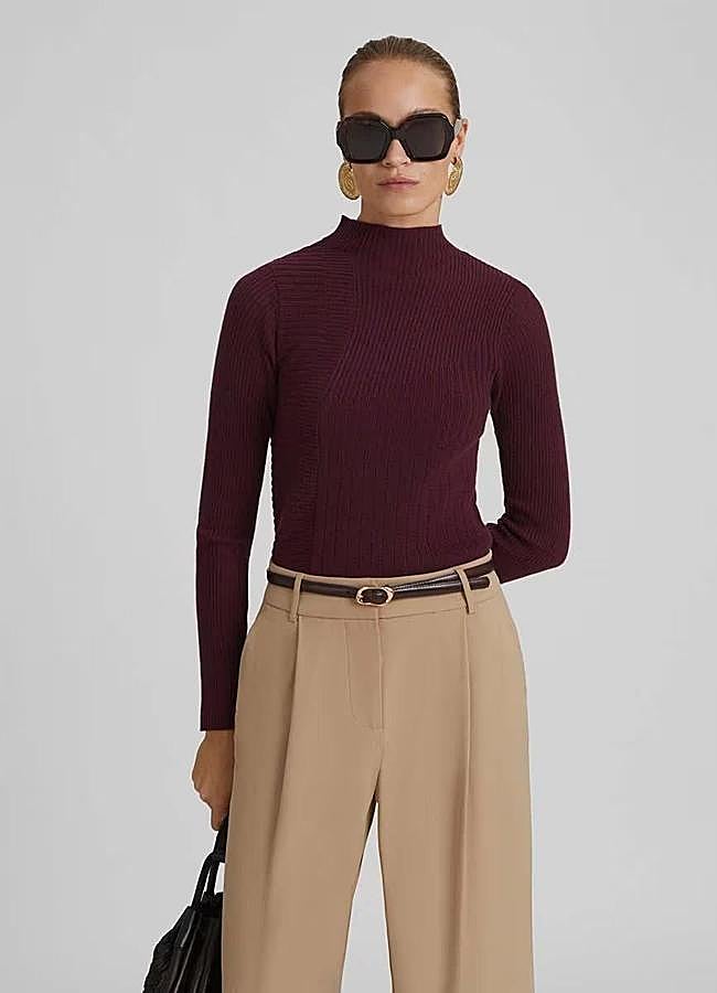 Imagen - Jersey de canalé burdeos