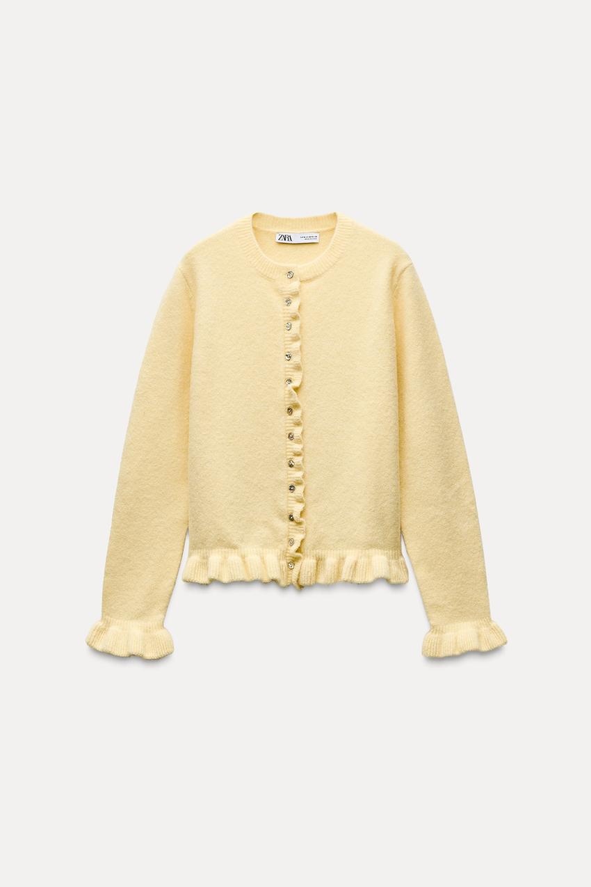 Imagen secundaria 1 - Cárdigan con volantes de Zara disponible en varios tonos (25,95 euros)
