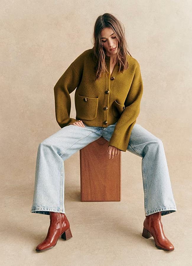 Imagen - Chaqueta en verde oliva de punto de Sézane (175 euros):