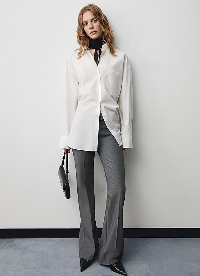 Imagen - Pantalones flare fluidos grises