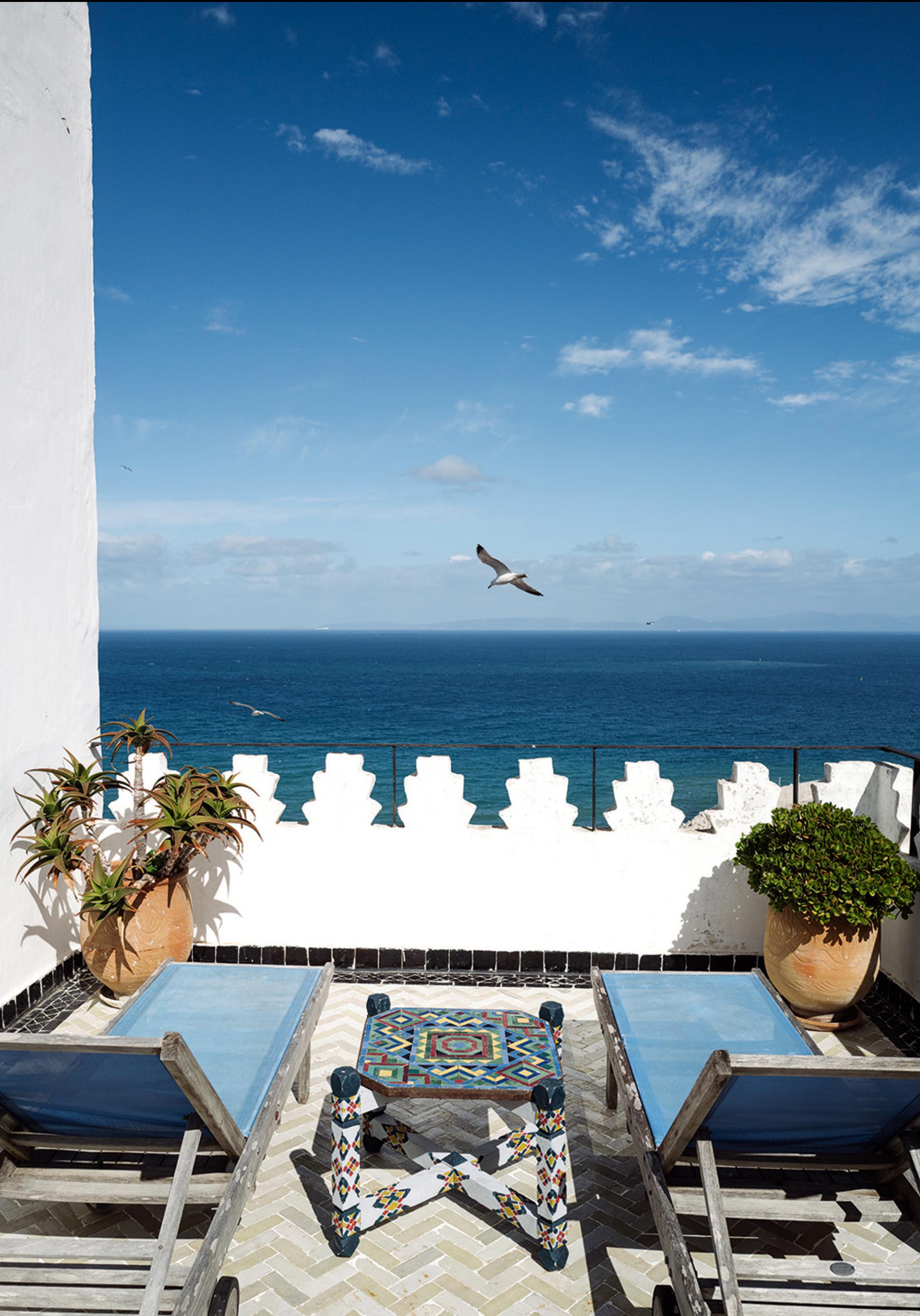 Terraza del hotel Nord Pinus, en Tánger.