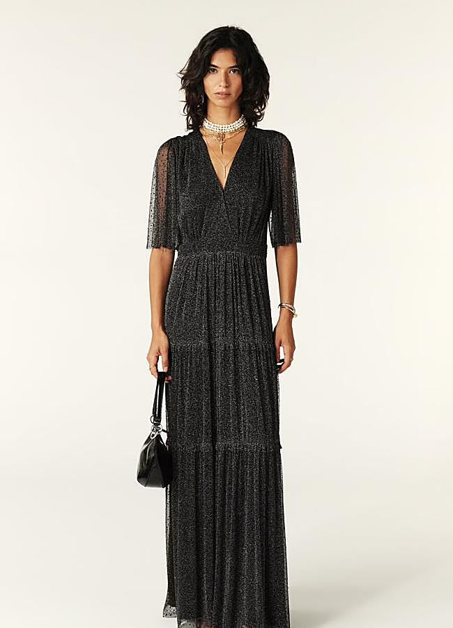 Imagen - Vestido negro fluido con brillos de Ba&sh.