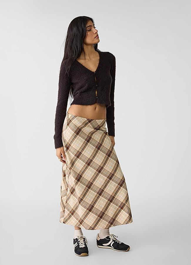 Imagen - Falda midi con estampado de cuadros