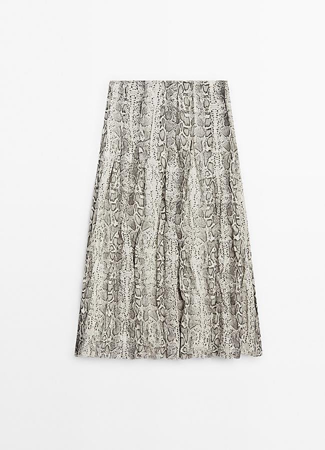 Imagen - Falda midi serpiente mezcla lana de Massimo Dutti (89,95€)
