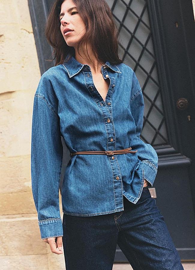 Imagen - Camisa vaquera con cinturón de Zara