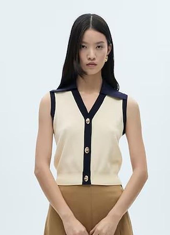 Imagen - Chaleco de punto con ribetes a contraste