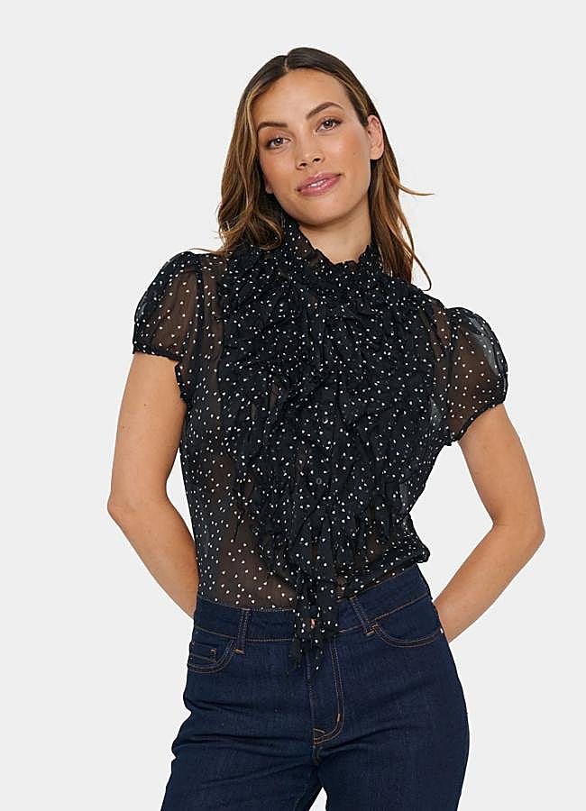 Imagen - Blusa de lunares con pechera de volantes
