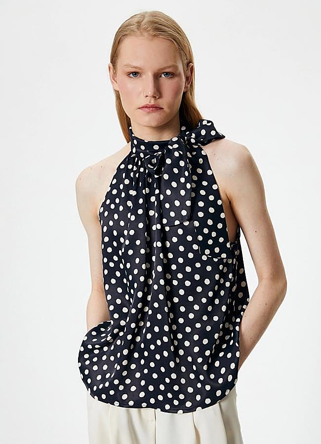 Imagen - Blusa de lunares con cuello halter