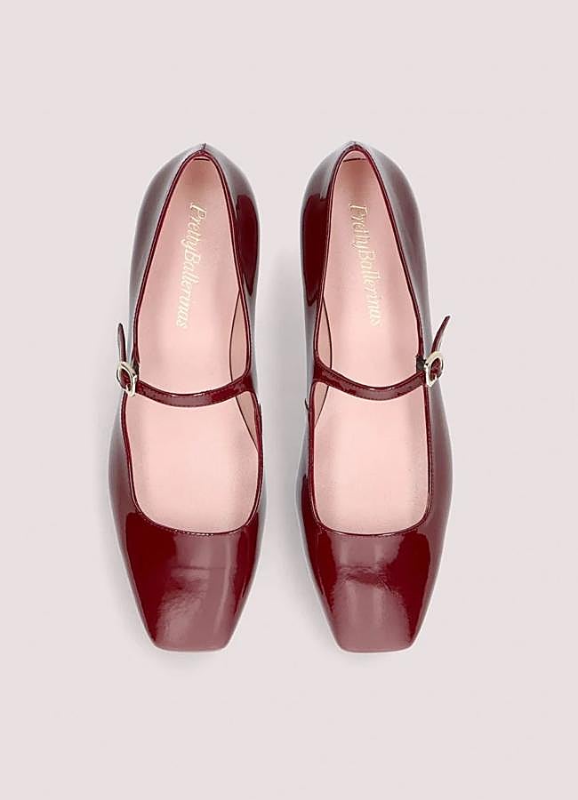 Imagen - Bailarina de punta cuadrada burdeos Camille de Pretty Ballerinas, 99,50 euros.