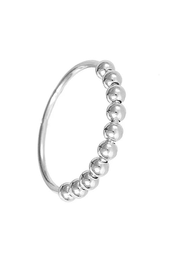 Pack De 7 Anillos Antiestrés Ajustables – Acero De Titanio, Cuentas Giratorias Para Aliviar Ansiedad, Regalo Ideal Para Mujer Y Hombre