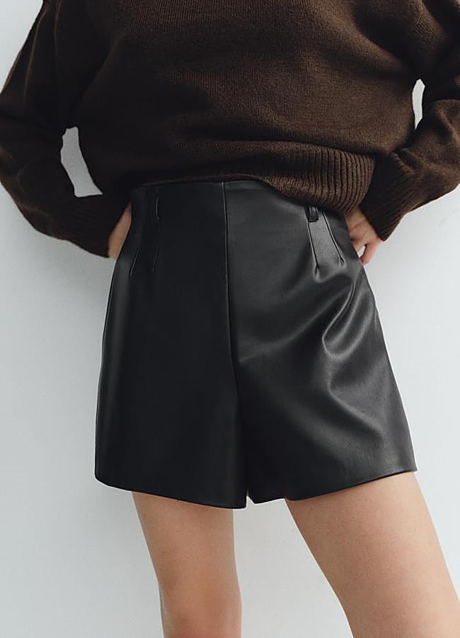 Imagen - Pantalones cortos efecto piel negros