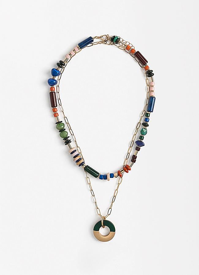 Imagen - Collar doble multicolor con resina de Parfois.