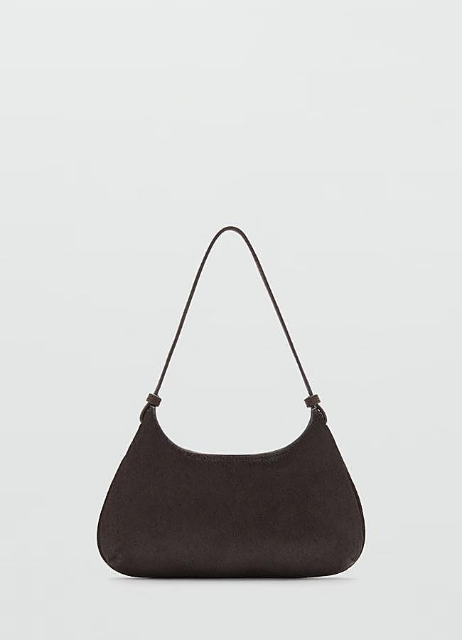 Imagen - Bolso de hombro de piel en marrón de Mango.