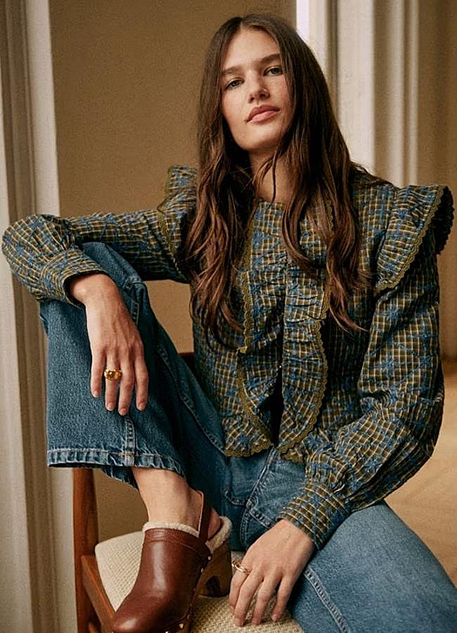 Imagen - Chaqueta Axel de cuadros de Sézane, 135 euros.