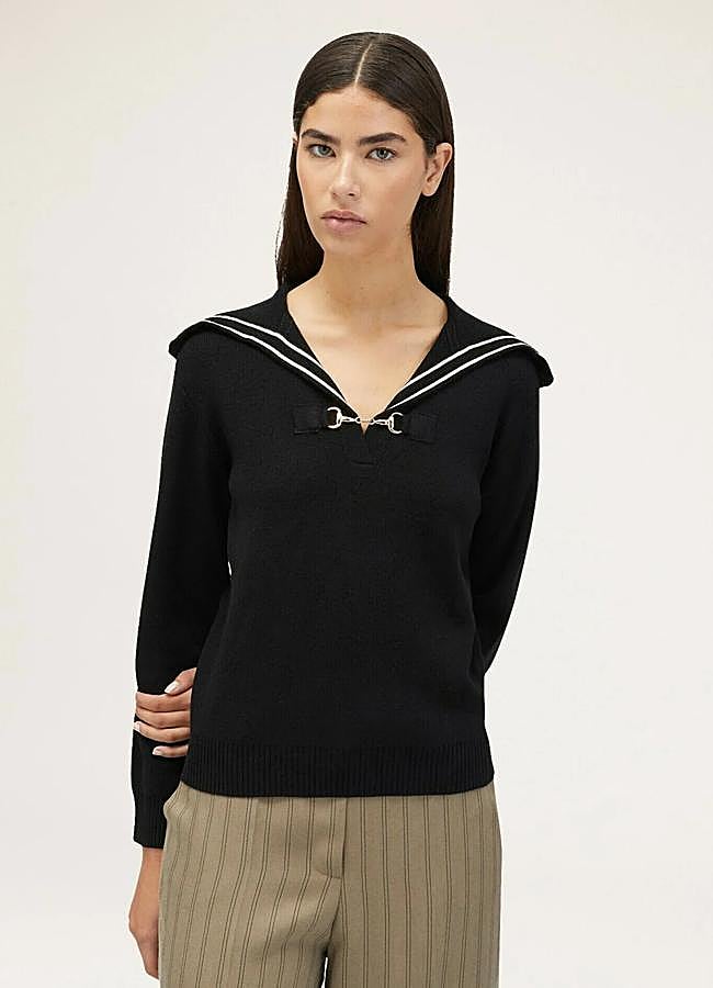 Imagen - Jersey marinero con detalle dorado de Motivi, 89,30 euros.