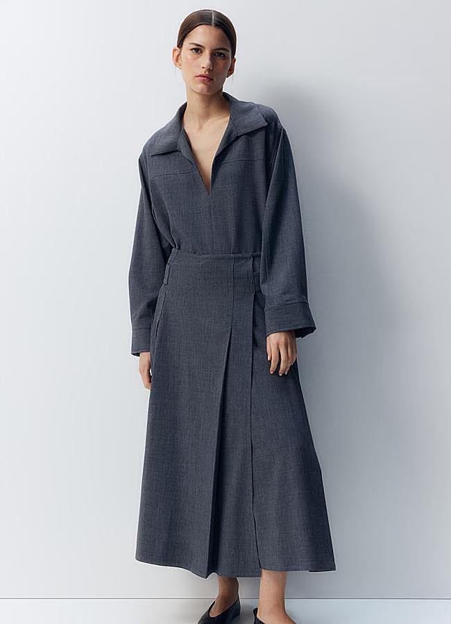 Imagen - Falda gris evasé de H&M, 69,99 euros.