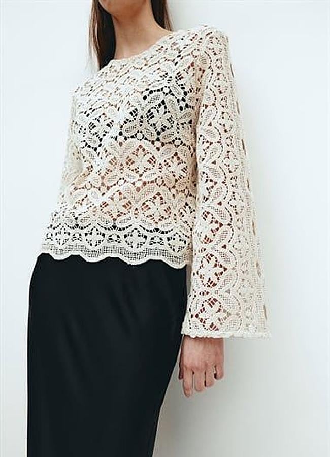 Imagen - Blusa de crochet con manga larga