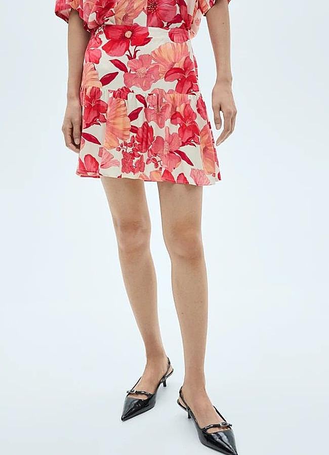 Imagen - Falda corta con estampado de flores