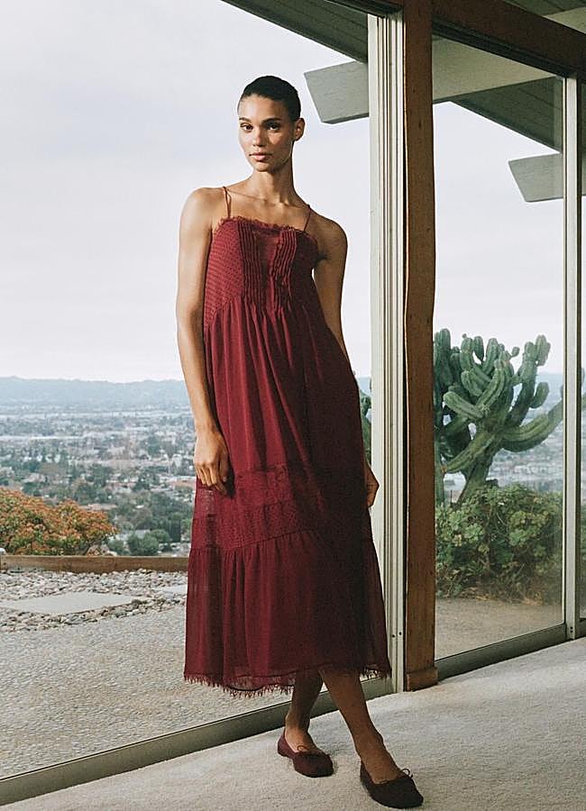 Imagen - Vestido midi vaporoso con encaje