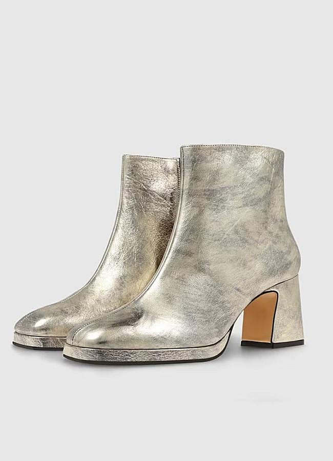 Imagen - Botines de piel metalizados efecto envejecido