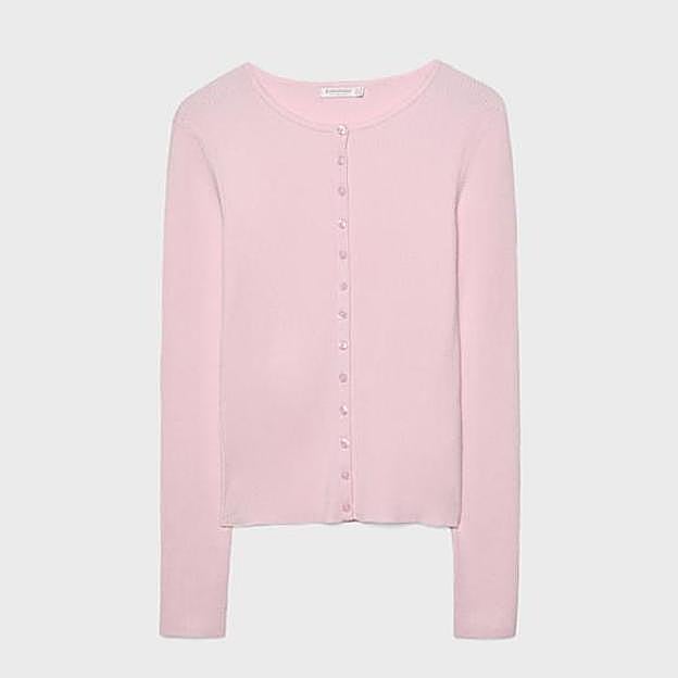 Chaqueta de punto canalé botones (17,99€)