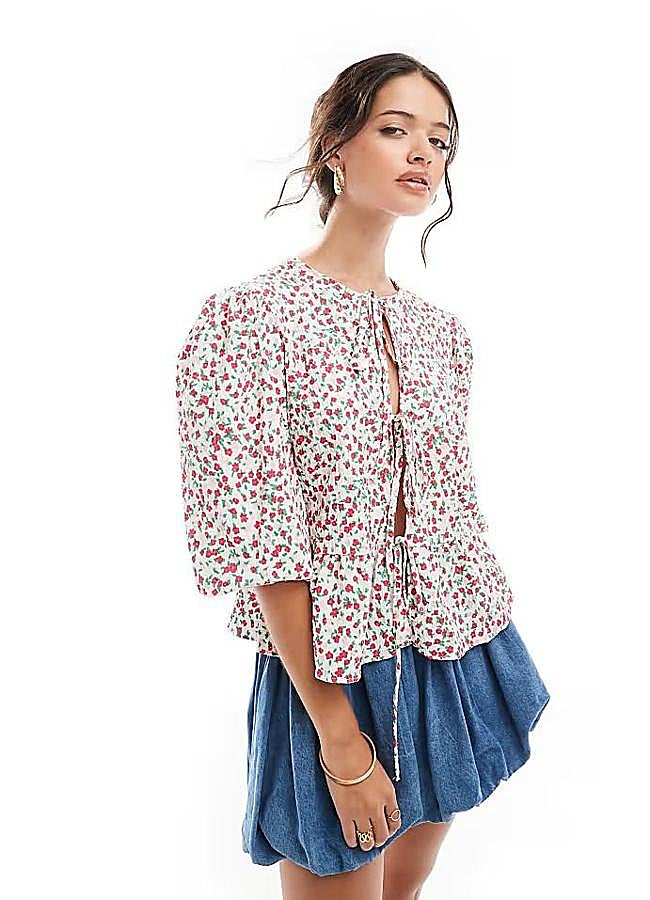Imagen - Blusa con mangas globo de flores